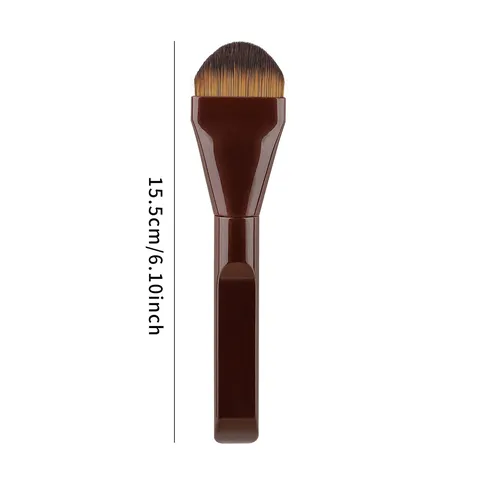Professional Foundation Brush Flat Tongue Shape Soft Synthetic Fiber Plastic Handle Seamless Makeup Tool For Daily Beauty