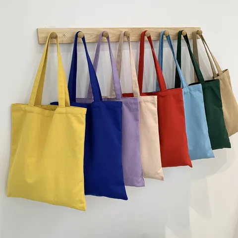 Urban Minimalist Blank Segeltuch Einkaufstasche Einfarbig Umweltfreundlich Offene Schulter Handtasche Für Pendeln Alltag Casual Stil