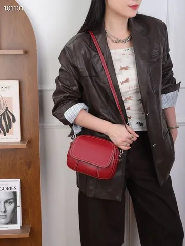 Damen Mode Leder Umhängetasche Crossbody Tasche Vintage Einfarbig Kleine Quadratische Tasche Lässig Henkeltasche