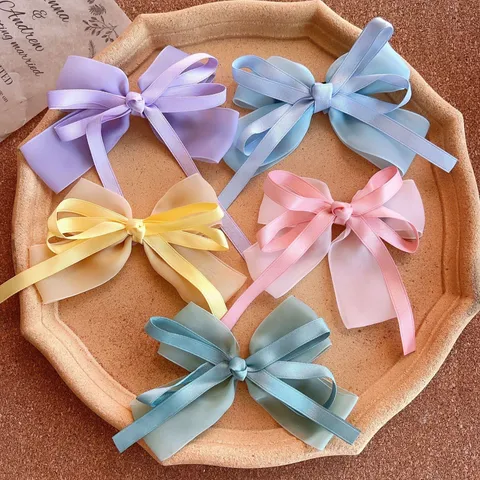 Pince à Cheveux Nœud Papillon en Tissu Chiffon Ruban Pince Croco Épingle à Cheveux Accessoires Cheveux Pour Filles Femmes