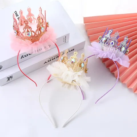 Prinzessin Krone Stirnband Netz Strass Tiara Haarband Für Mädchen Geburtstag Party Kleid Up Fotografie Kopfschmuck Schmuck Zubehör