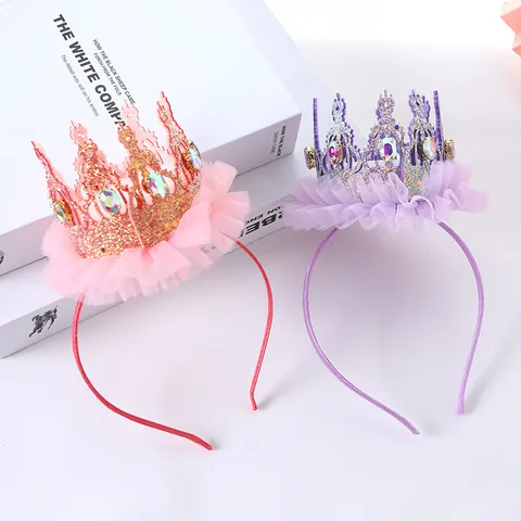 Prinzessin Krone Stirnband Netz Strass Tiara Haarband Für Mädchen Geburtstag Party Kleid Up Fotografie Kopfschmuck Schmuck Zubehör