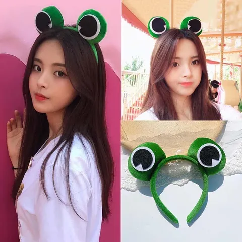 Diadema de Dibujos Animados de Rana con Ojos Grandes Linda Divertida Banda de Pelo de Felpa de Tela Suave para Mujeres Hombres Fiesta Cosplay Fotografía Accesorios para el Cabello