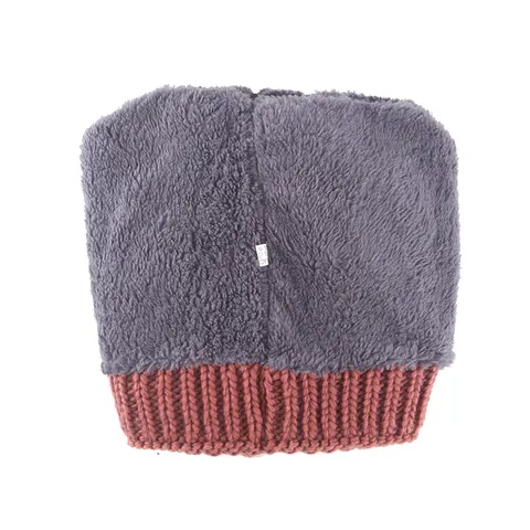 Gorro de Punto Cálido de Invierno Para Mujeres Mayores Gorro de Lana Forrado de Forro Polar Con Bola de Piel Sintética Y Decoración de Perlas de Estrás