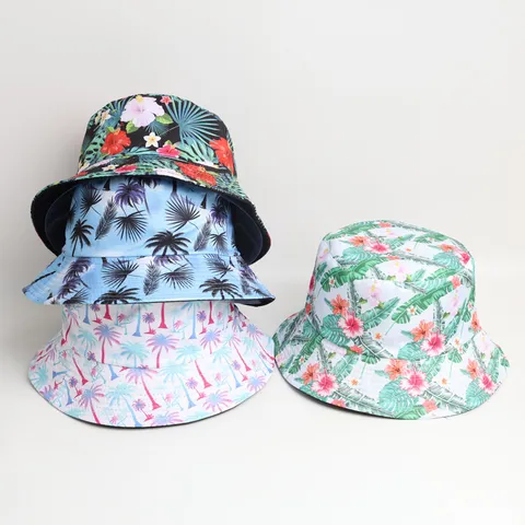 Sombrero de Pescador Reversible Protección Solar Transpirable de Algodón Poliéster Estampado Sombrero Casual de Viaje para Mujer Hombre