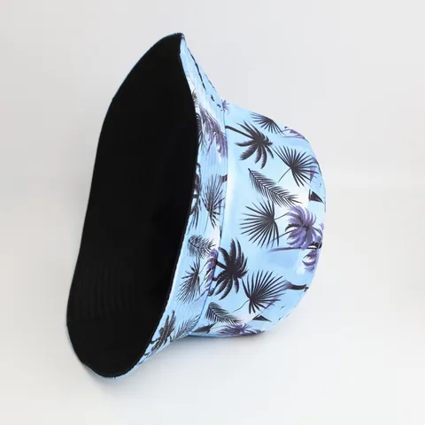 Sombrero de Pescador Reversible Protección Solar Transpirable de Algodón Poliéster Estampado Sombrero Casual de Viaje para Mujer Hombre