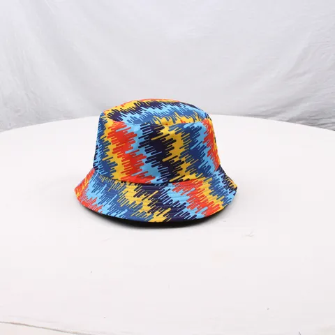 Vintage Bedruckter Fischerhut Polyester Baumwolle Breite Krempe Sonnenschutz Lässig Outdoor Anglerhut