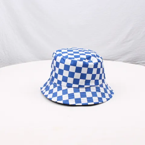 Sombrero de Pescador Estilo Coreano con Patrón de Cuadros Unisex Casual Al Aire Libre Protección Solar Polialgodón Primavera Verano