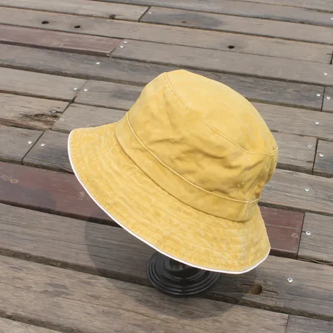 Sombrero de Pescador de Algodón Lavado Unisex Casual Sombrero de Sol al Aire Libre Vintage Sombrero de Pescador Liso Para Hombres Mujeres