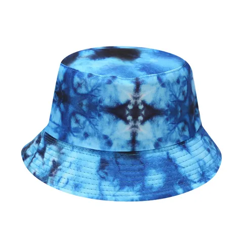 Sombrero de Pescador Tie-Dye Unisex Protector Solar Exterior Transpirable Gorra de Pescador Moda Casual Viaje Playa
