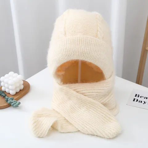 Gorro de Punto Forrado de Forro Polar de Invierno para Mujer y Bufanda Todo en Uno Gorro Acrílico Cálido Elegante Gorro de Clima Frío para Exteriores