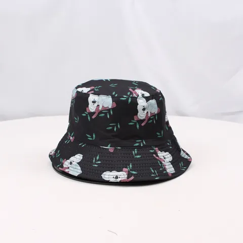 Sombrero de Pescador de Protección Solar de Verano Lindo Estampado de Koala Doble Cara Casual Al Aire Libre para Mujer y Hombre