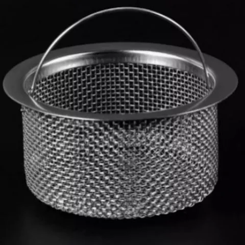 Edelstahl Küchenspüle Siebkorb mit Griff Feines Mesh Abflussfilter für Becken Abfallfänger