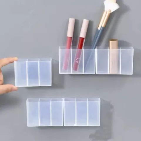 Wandmontierte Lippenstiftaufbewahrung Klare Kunststoff Kosmetik Organizer Mehrfächrig Lochfrei Make-up Halter Für Badezimmer
