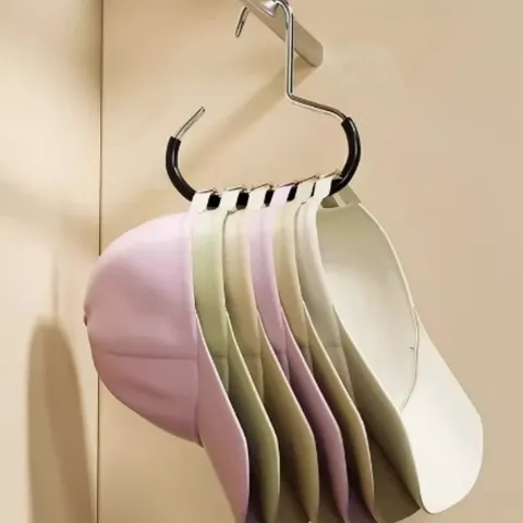 Multifunctional Metal Ring Hanger Anti Slip Hat Scarf Belt Organizer Space Saving Closet Storage Hook Home Ring Holder