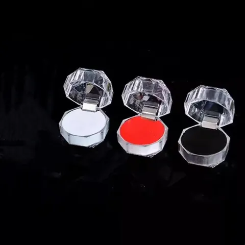 Transparent Acryl Ringbox Achteckig Kleine Schmuck Geschenke Box Klar Aufbewahrung Organizer Etui Für Ring Ohrring Präsentation