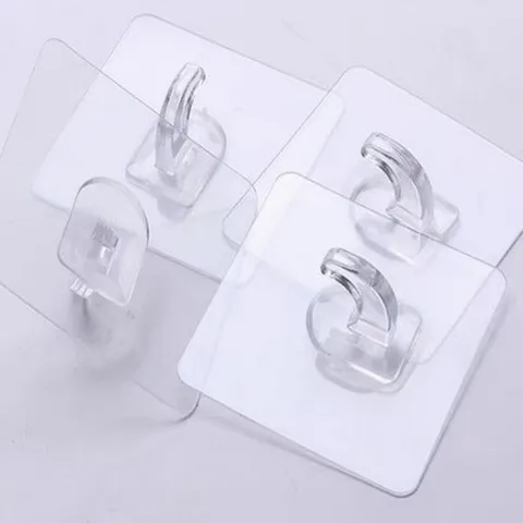 Transparente Klebe Wandhaken Stanzfrei Schwere Nahtlose Haken Für Küche Bad Hängende Aufbewahrung Organizer