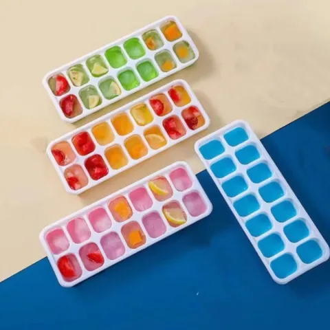 14 Gitter Quadratische Eiswürfelform Mit Deckel Weicher Boden Einfach zu Entformen Eisbereiter Box Hausgemachte Eiswürfelschale Küchenwerkzeug