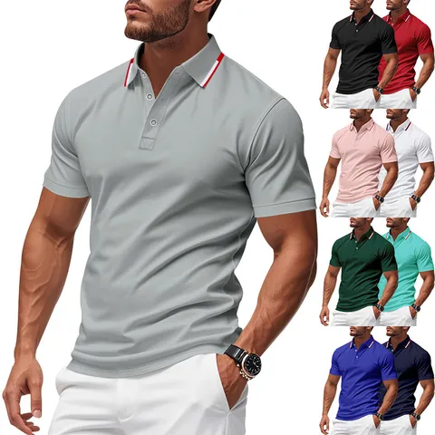Unisex Quick Dry Golf Polo Shirt Short Sleeve Button Lapel Casual Business Sports Breathable Solid Color Top