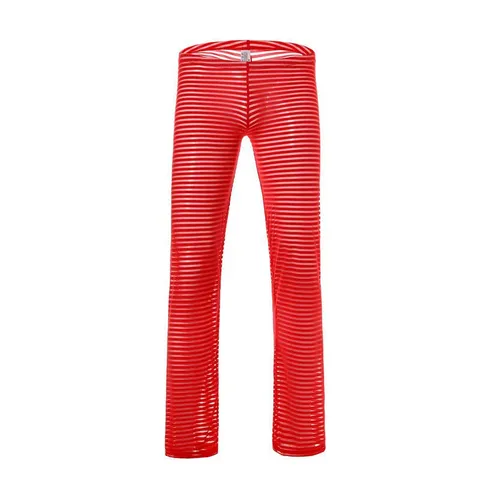Pantaloni Lunghi a Righe Trasparenti da Uomo Sexy Casual Traspiranti Abbigliamento da Notte