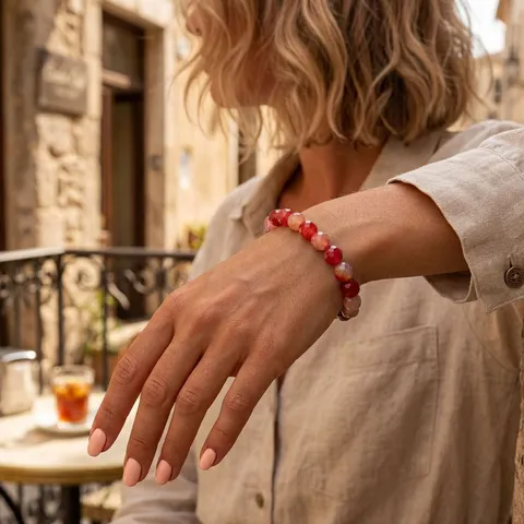 Gefacetteerde Meerkleurige Kralen Stretch Armband Geometrische Halbedelstein Gelaagde Armband Artistiek Retro Elegante Sieraden Voor Unisex