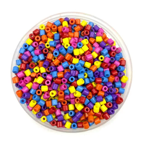 Perles Cylindriques Unies en Acrylique Perles Tonneau à Grand Trou en Plastique PS pour Accessoires de Fabrication de Bijoux de Bracelet Collier DIY