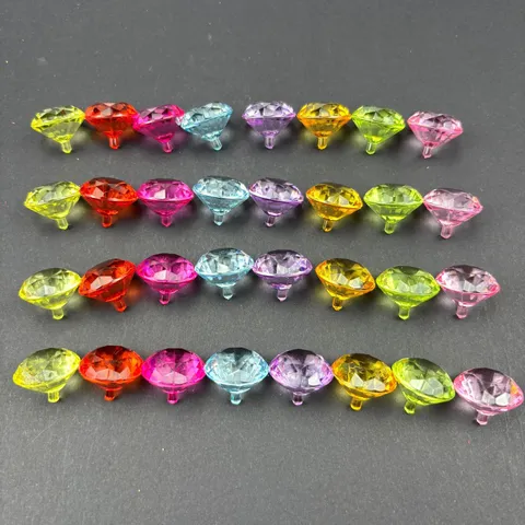 Transparent Acrylic Diamond Shaped Beads Faceted Rhinestone Counter Decorative Craft DIY Jewelry Making Accessories