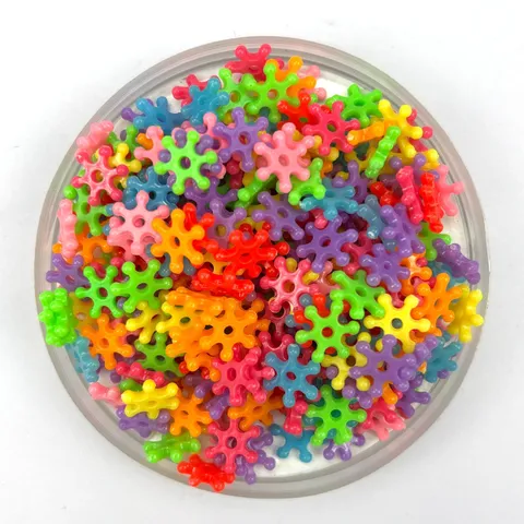 Colorful Plastic Flower Loose Beads Mixed Color Flower Shape Craft Beads For DIY Phone Case Nail Art Decoration
