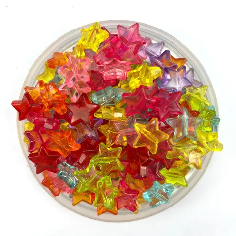 Transparent Acrylic Five-Pointed Star Beads Colorful Shaped Loose Beads For Jewelry Making Handcrafted Accessories