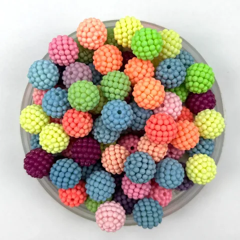 Perles Bayberry en Résine Plastique Colorée Perle d'Imitation Perles Vrac pour Fabrication de Bijoux DIY Mariage Décoration