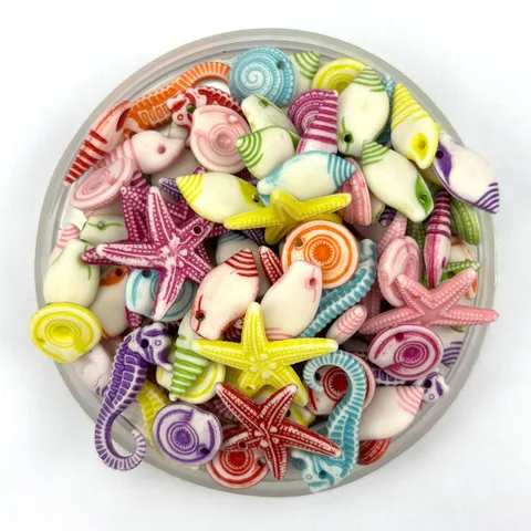 Perle in Acrilico Cavalluccio Marino Stella Marina Perle Forma di Animale Marino Misto Per Creazione di Gioielli Fatti a Mano DIY