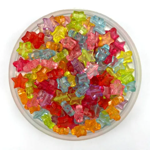 Transparent Acrylic Five-Pointed Star Beads Colorful Shaped Loose Beads For Jewelry Making Handcrafted Accessories