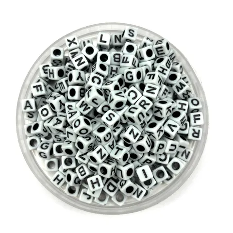 Acrylic Square Letter Beads Alphabet Beads DIY Loose Beads For Handcrafted Bracelets Necklaces Jewelry Making