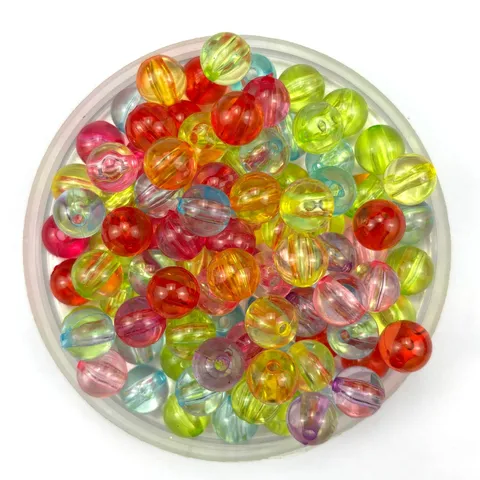 Colorful Acrylic Round Beads Bulk DIY Handmade Beading Transparent Loose Beads For Phone Chains Necklaces Jewelry Making
