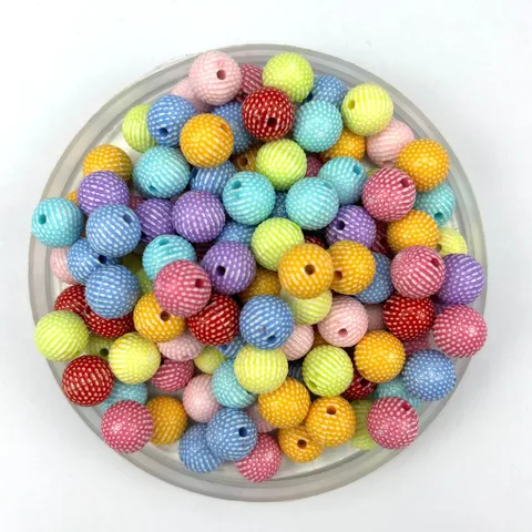 Acrylic Speckled Round Beads For DIY Jewelry Making Phone Chain Bag And Clothing Decoration Craft Supplies