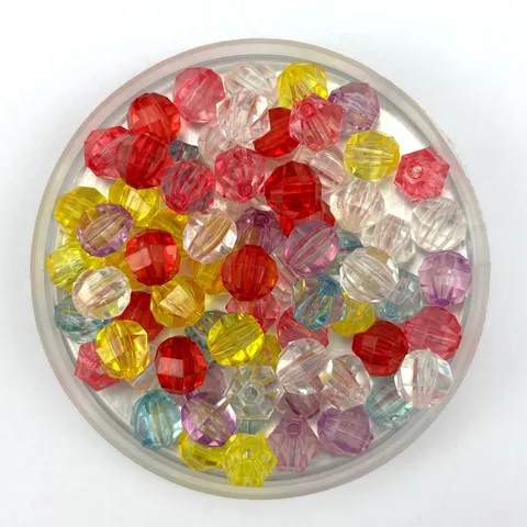 Acrylic Faceted Loose Beads 10mm Diamond Lantern Beads Transparent DIY Jewelry Making Craft Accessories
