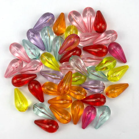 Acrylic Teardrop Beads Transparent Crystal Drop Pendants DIY Jewelry Making Craft Accessories