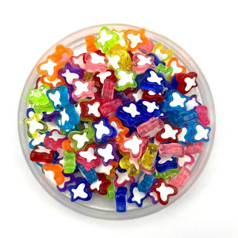 Colorful Acrylic Butterfly Beads Loose Beads For DIY Jewelry Making Necklace Phone Chain Crafts Accessories