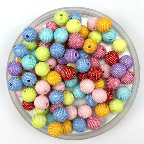 Acrylic Speckled Round Beads For DIY Jewelry Making Phone Chain Bag And Clothing Decoration Craft Supplies