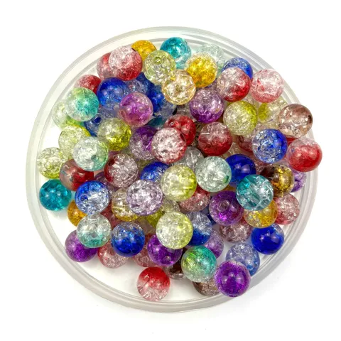 Acrylic Cracked Beads Two-Color Exploded Flower Loose Beads For Kids DIY Handmade Bracelet Necklace Jewelry Making