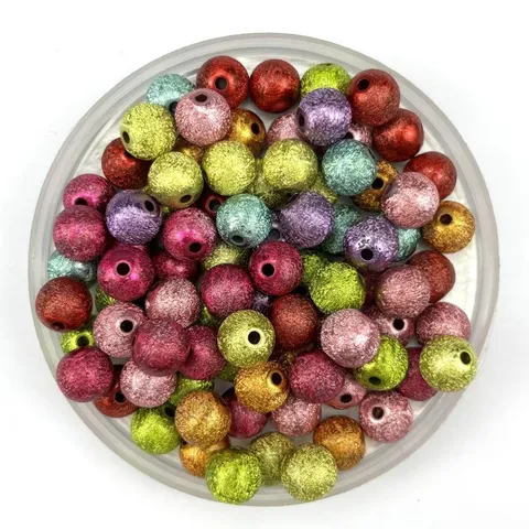 Acrylic Frosted Wrinkle Beads Round Spacer Beads DIY Jewelry Making Accessories For Craft Bracelet Necklace Making