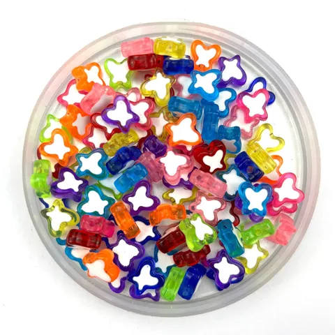 Colorful Acrylic Butterfly Beads Loose Beads For DIY Jewelry Making Necklace Phone Chain Crafts Accessories