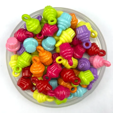Acrylic Cake Beads DIY Handmade Craft Loose Beads Colorful Acrylic Pendant Beads For Jewelry Making Phone Case Decor