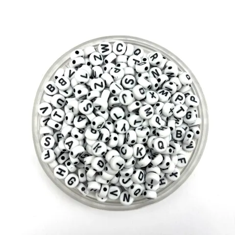 Acrylic Letter Beads Round Loose Alphabet Beads For Kids DIY Jewelry Making Necklace Bracelet Craft Accessories