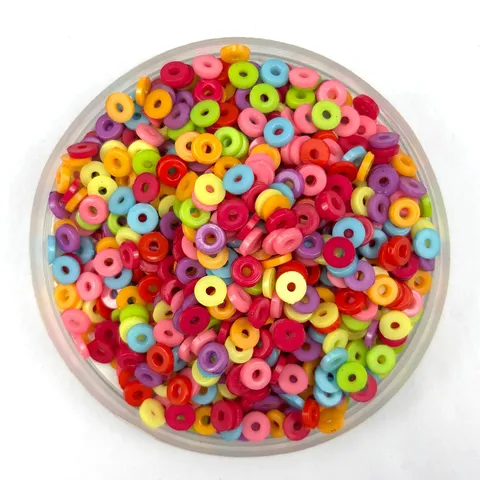 Colorful Acrylic Flat Round Spacer Beads Candy Color Loose Beads For DIY Phone Case Crafts Jewelry Making