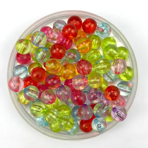 Colorful Acrylic Round Beads Bulk DIY Handmade Beading Transparent Loose Beads For Phone Chains Necklaces Jewelry Making