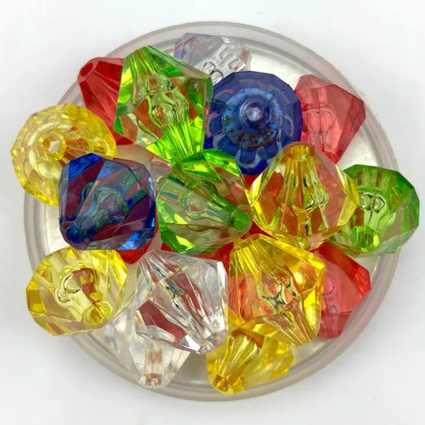Acrylic Crystal Pointed Beads Colorful Ice Cubes DIY Photography Props Baroque Style Loose Beads Multicolored