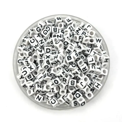 Colorful Acrylic Letter Beads Square Alphabet Loose Beads For Handmade DIY Jewelry Making