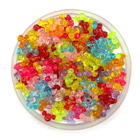 Colorful Plastic Triangle Bone Beads Transparent DIY Loose Beads For Jewelry Making Handcrafted Decoration