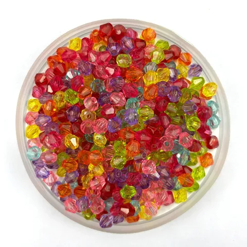 Acrylic Bicone Beads Faceted Crystal Look Spacer Beads Assorted Colors for DIY Jewelry Making Door Curtain Crafts